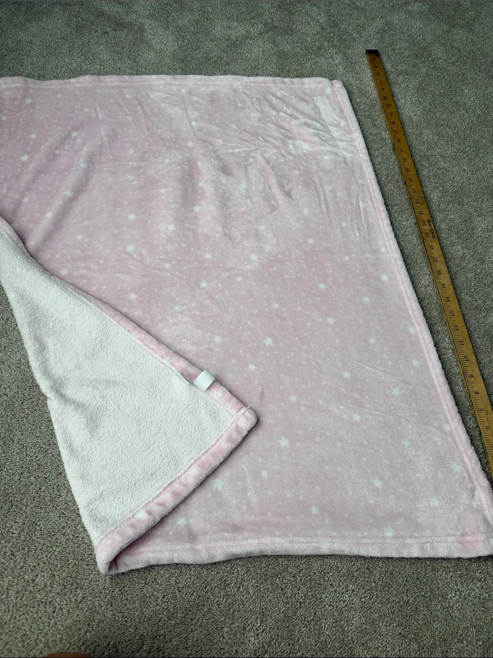 HB Hudson Baby White Stars Pink Baby Blanket